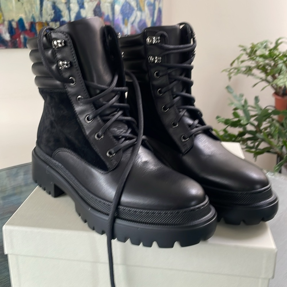 M. Gemi Moto leather and suede boots NWT